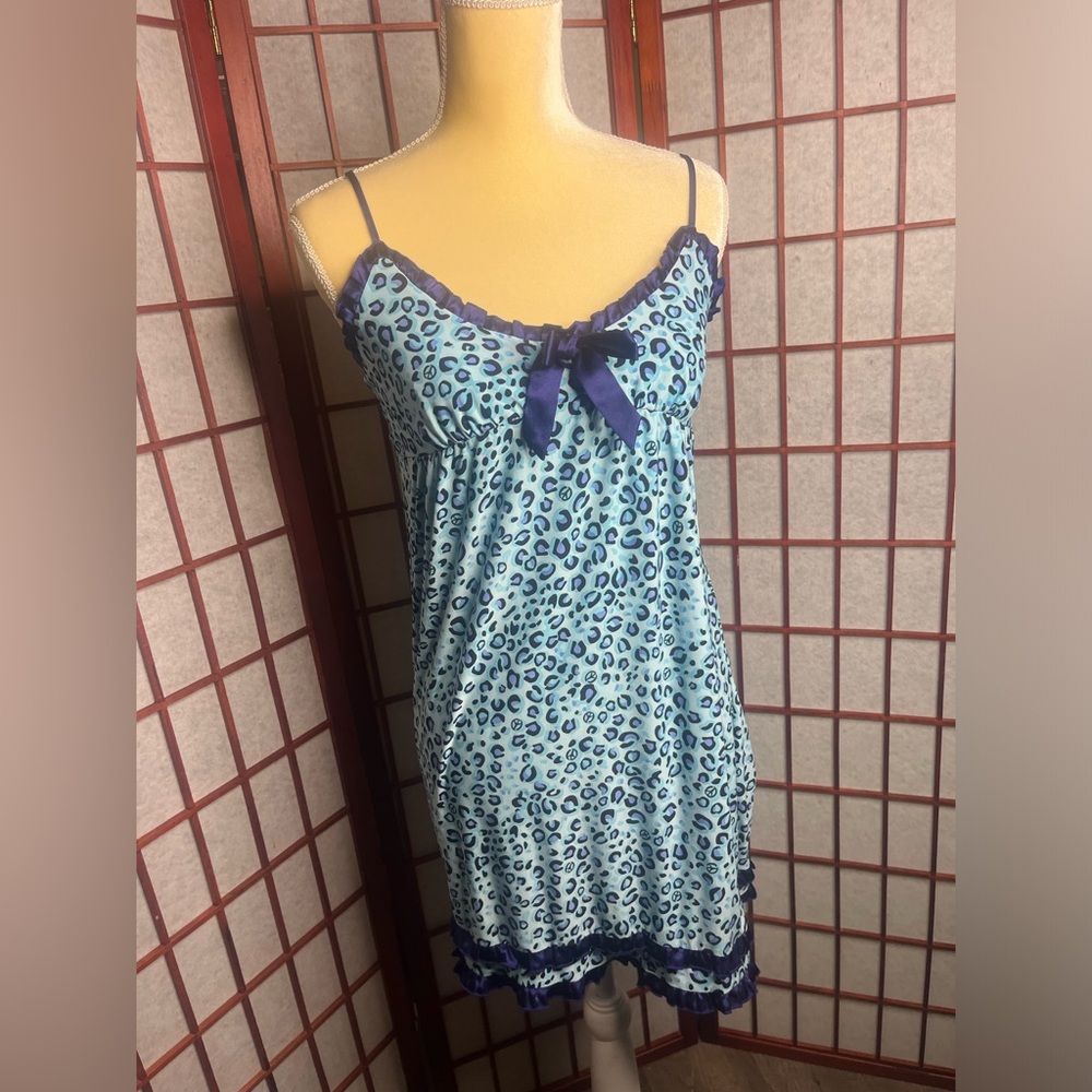 Y2K leopard print slip dress